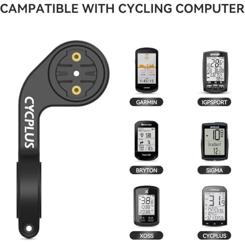 CYCPLUS Cycling Out Front Bike Mount Designed for All Cycling Computer, Garmin Edge GPS and Other Normal Models, only fits 12.5 inches(31.8mm) Diameter Handlebars.