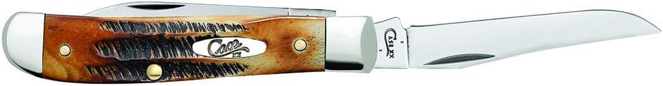 Case WR XX Pocket Knife Burnt 6.5 Bonestag Wharncliffe Mini Trapper Item #65305 - (6.5207W SS) - Length Closed: 3 1/2 Inches
