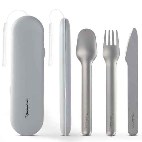 Felix - Compact Portable stainless steel Cutlery set with case | Pocket Utensil set | Travel Utensils with case | Camping| Utensils set for Lunch box| Utility cutlery set | Portable Silverware