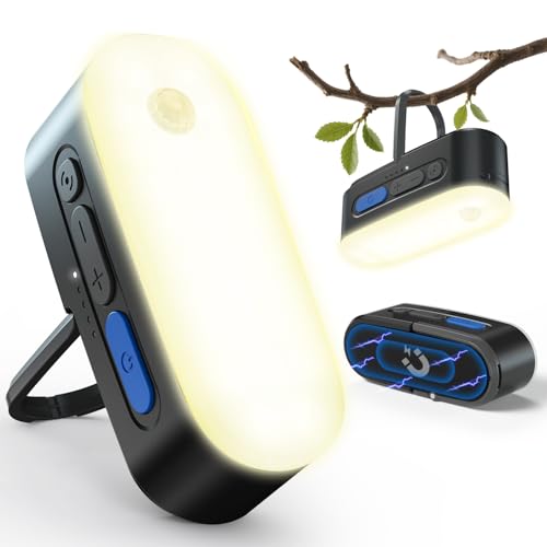 Portable LED Camping Lantern, Rechargeable Motion Sensor Lights, USB Lightweight Hanging Tent Lights, IPX5 Waterproof Emergency Magnet Light for Indoor Outdoor Power Outages Hiking Hurricane