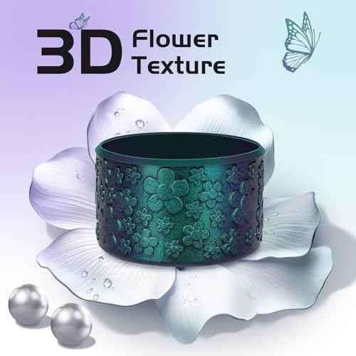 Flower Gradient Silicone Boot, Compatible with Stanley Quencher Adventure 40oz 30oz & IceFlow 20oz 30oz Tumbler, Protective Chameleon Cup Sleeve, Bottom Cover for Hydroflask 12oz-24oz