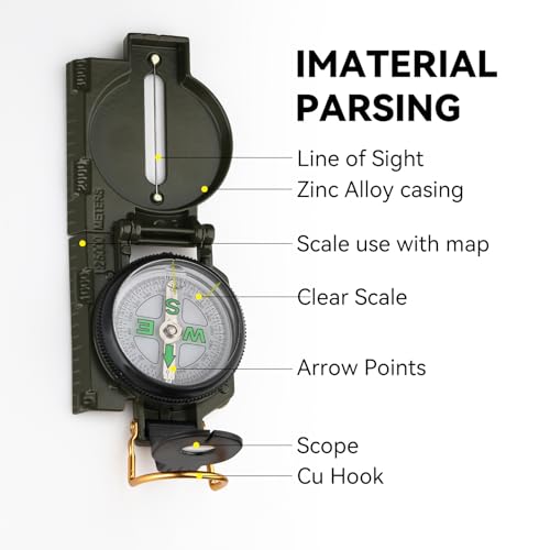 Compass Hiking Survival, Wilderness Survival Compass for Kids- Magnetic Gear Set Navigation Map- Backpacking Camping Hunting Survival