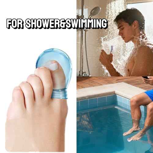 Waterproof Finger Protectors for Shower & Swimming - Comfortable, Durable, Reusable Silicone Sleeves Toe Cover for Nail Care & Nail Soaking (2 Large 1 Long)