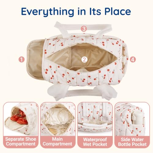 Mommore Puffy Ballet Dance Bag for Girls - Pink Ballet, Small