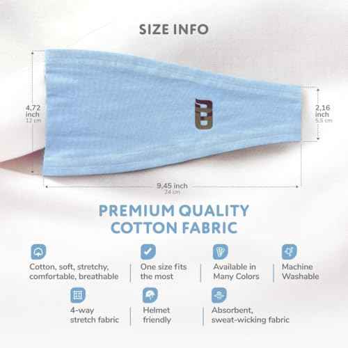 Sweatbands for Men and Women- Unisex Sweat Bands Headbands for Men-Workout Headbands- Head Bands Mens- Running, Sports, Football, Triathlons, Construction, Yoga, Gym