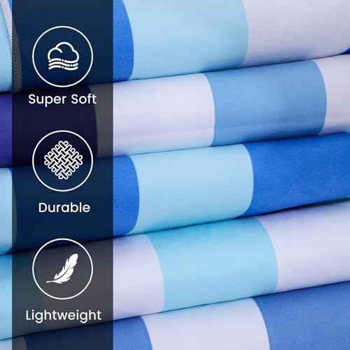 Microfiber Beach Towel & Waterproof Phone Pouch Case in a Gift Box. 71x39 Inch Extra Large Super Absorbent Lightweight Quick Dry Oversized Streaks Towel for Vacation Travel Pool. Style 1