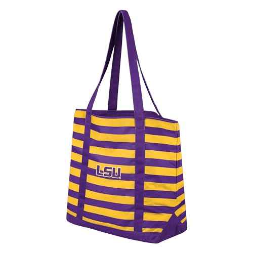 FOCO NCAA College Team Logo Stripe Canvas Tote Bag