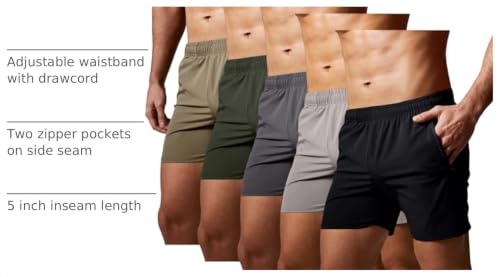 Gym Revolution Men's Workout Running Shorts - Large Polyester Spandex Athletic Shorts
