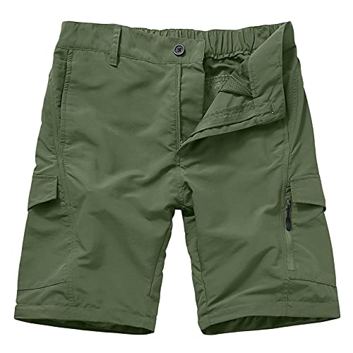 Men's Convertible Cargo Pants for Hiking, Safari & Fishing - Army Green 34/608