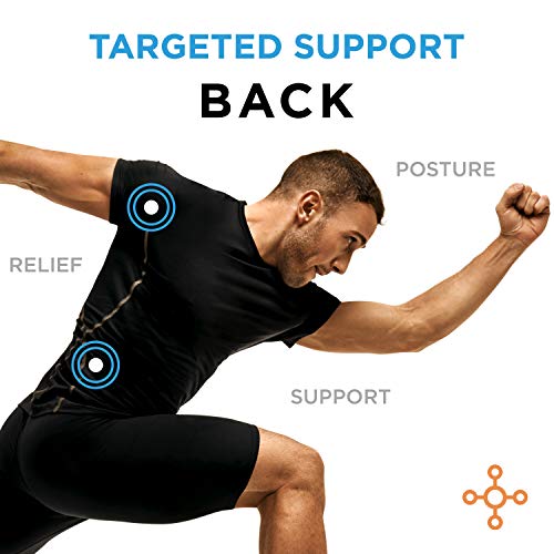 Tommie Copper Back Brace and Posture Corrector for Men S/M Black - Sweat Wicking Support