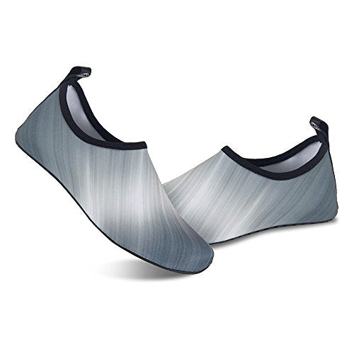 Water Shoes for Women Men Kids Barefoot Quick-Dry Aqua Socks - Gradient Gray, 7-8 Women / 6-7 Men