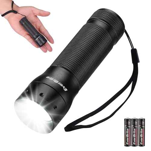 EverBrite Mini Flashlight, Zoomable LED Flash Light, 3 Modes, 3AAA Batteries Included, Handheld Small Flashlight for Camping, Emergency, Home ? Black