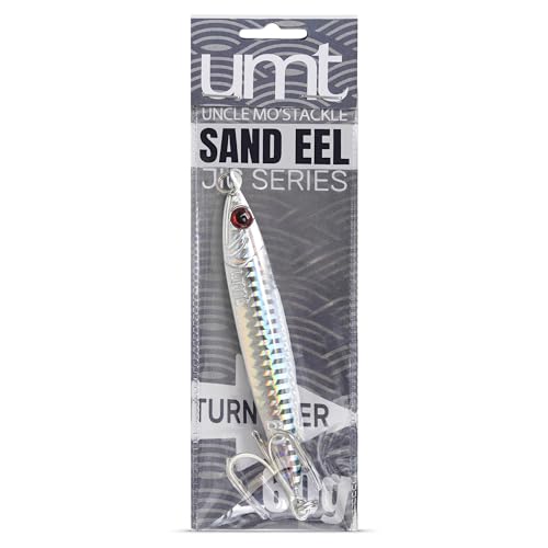 60g Silver Casting Jig for Sea Bass Fluke Porgy Tautog with Sharp Treble Hook