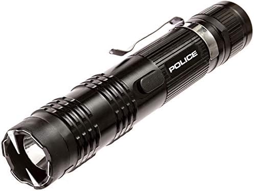 Police Stun Gun for Self Defense – M12 Aluminum High Voltage Mini Rechargeable with LED Flashlight, Compact & Heavy Duty – Personal Security for Women & Men – Black