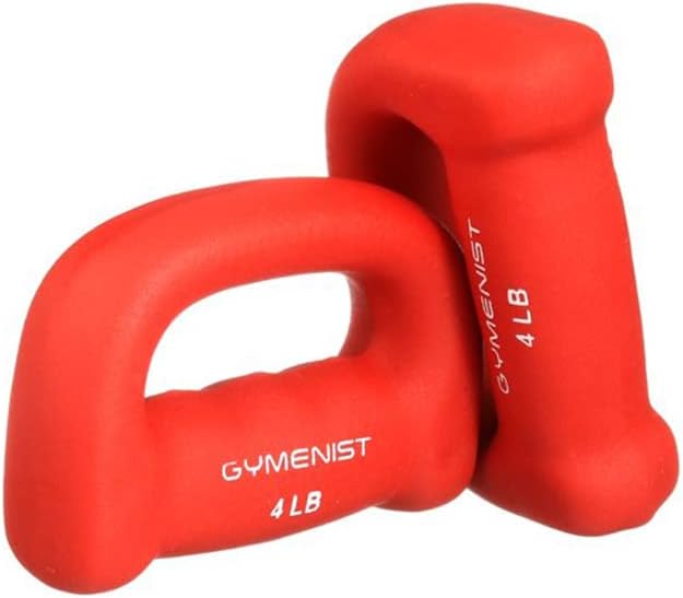 GYMENIST Set of 2 Hand Shaped Neoprene Exercise Workout Jogging Walking Cardio Dumbbells Pair
