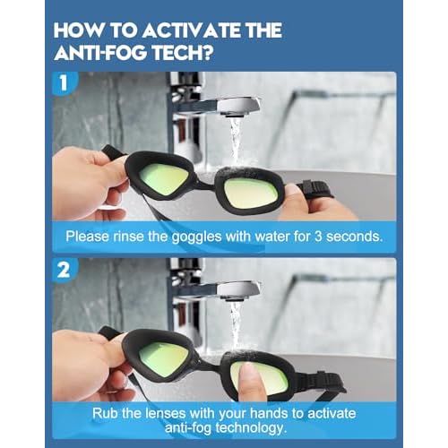 Aegend Swim Goggles, Swimming Goggles with Upgraded Anti-Fog Technology, No Leaking Soft Silicone For Adult Women Men Youth