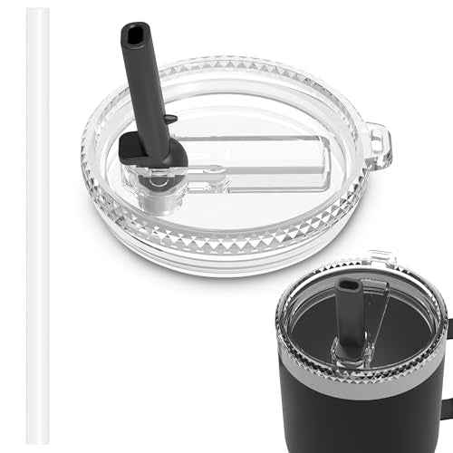 30 oz Flip Straw Lid for YETI 30/32 oz Tumbler,Yeti 26/35/42 oz Straw Mug, Straw Lid for YETI Rambler Drinkware, Shatter-Proof and Dishwasher Safe, Black