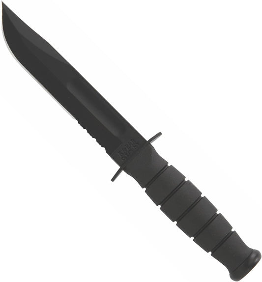 Ka-Bar 1259 KA bar, Short Fighting/Utility Knife, 1 1/4" Serrated Edge with Kydex Sheath, black