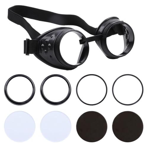 Adjustable Vintage Steampunk Goggles - Mad Scientist Style Gothic Glasses for Cosplay & Halloween Costumes