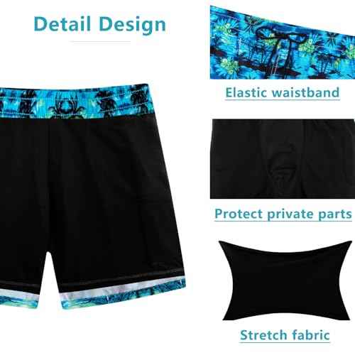 XiaoMoSha Mens Swim Trunks with Compression Liner 7" Quick Dry Board Shorts Bathing Suit with Pockets Swimwear Swimsuit S-2XL