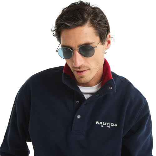 NAUTICA Men's Solid 1/4 Zip Fleece Sweatshirt