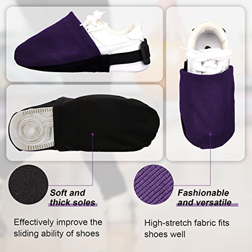 Adjustable Bowling Shoe Cover Sock for Men and Women - 2 Pack Purple