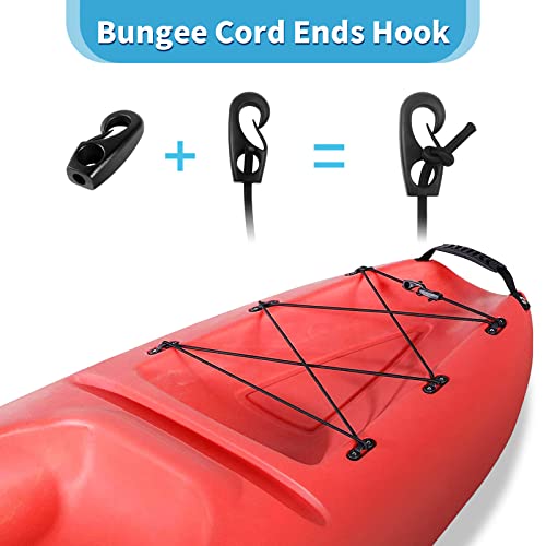 Kayak Deck Rigging Kit with 8ft Bungee Cord, D Rings, Hooks & Screws
