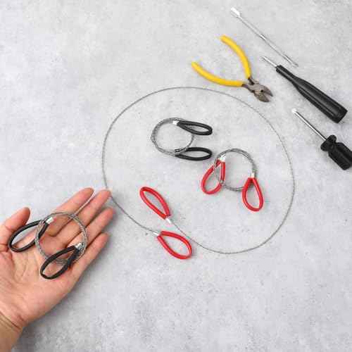 Stainless Steel Cable Saw, 4 PCS Mini Camping Saws Emergency Hand Pocket Survival String Rope Wire Saws Metal PVC Cable Cutting Saw for Home Hiking Hunting Camping, 27.56 Inch