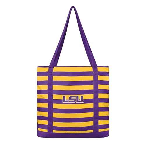 FOCO NCAA College Team Logo Stripe Canvas Tote Bag
