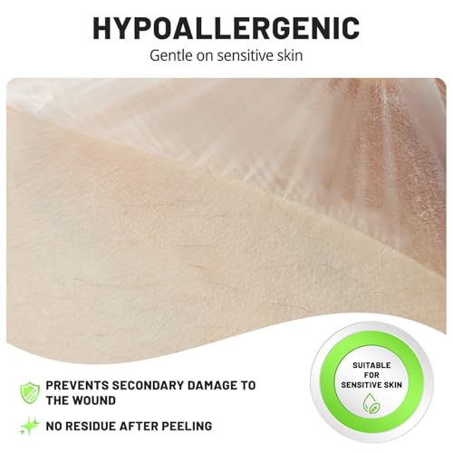 Transparent Film Dressing 2.3x2.7 inch 50 Packs Waterproof Clear Bandages for Swimming, Showering, Post Surgical, IV Shield, Tattoo Aftercare Bandages Shower Shield Wound Cover