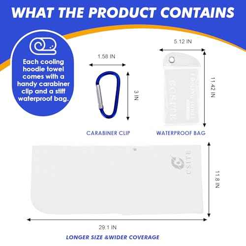 Cooling Hoodie Towels for Neck and Face, UPF 50 Sun Protection & Instant Cooling, Ice Towels for Hot Weather, Soft Breathable Towel for Sport, Work Out, Gym, Camping & More Activities