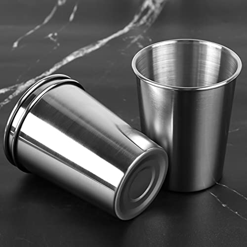 Stainless Steel Cups 8oz, Shatterproof Drinking Glasses - 3 Pack