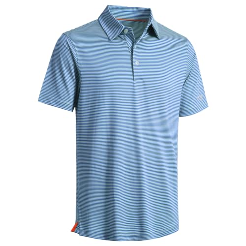 Golf Shirts for Men Dry Fit Short Sleeve Print Performance Moisture Wicking Polo Shirt