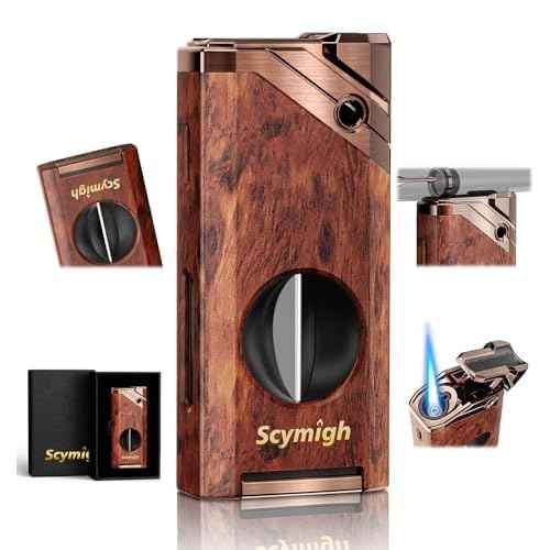 All-in-one Torch Lighter with Tool, Holder, Windproof Flame, Refillable Butane Jet Flame Lighter, Multifunctional Accessories, Gifts for Men, Cool Lighters for Candle, Outdoor (Without Gas)