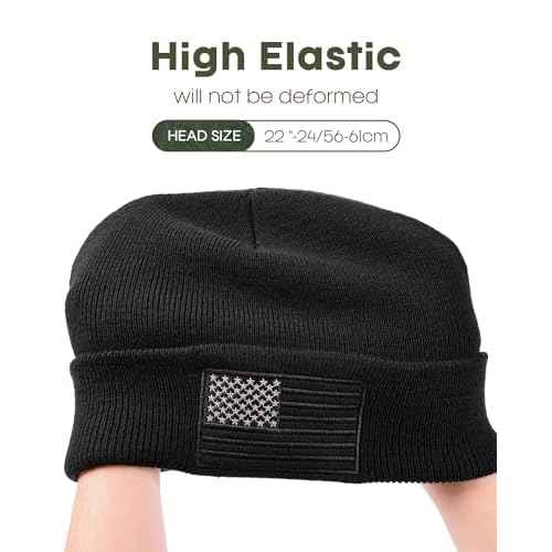 FURTALK American Flag Embroidered Beanie for Men Women Winter Hat Knitted Unisex Skull Cap