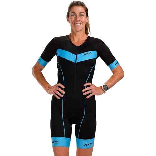 Zoot Women¡¯s Core Tri Aero Racesuit, Short Sleeve Triathlon Suit, Swim Bike Run Chamois Pad, Pockets, UPF 50+ Fabric