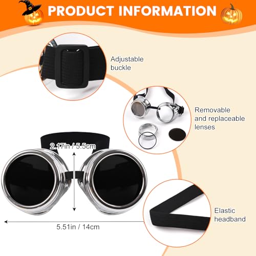 Halloween Costume Accessories Cosplay Party Dress Up Costumes Set Steampunk Goggles Glasses/Beanie Hat/Black Gloves