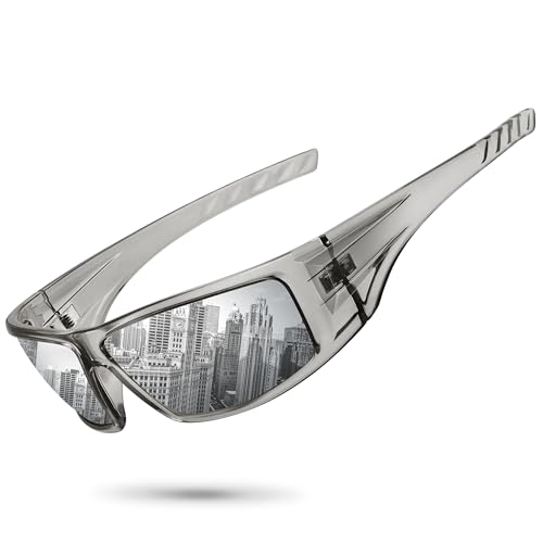 Polarized Sports Sunglasses for Men Women Unbreakable Frame Cycling Fishing Wrap Around Sunglasses UV400 Protection