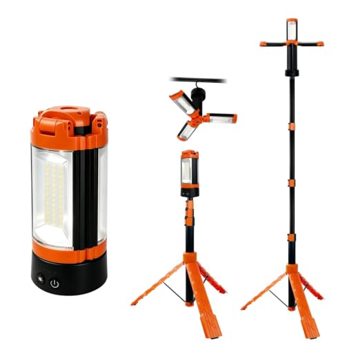 10,000mAh Dimmable Camping Light with Tripod, Rechargeable Work Lantern