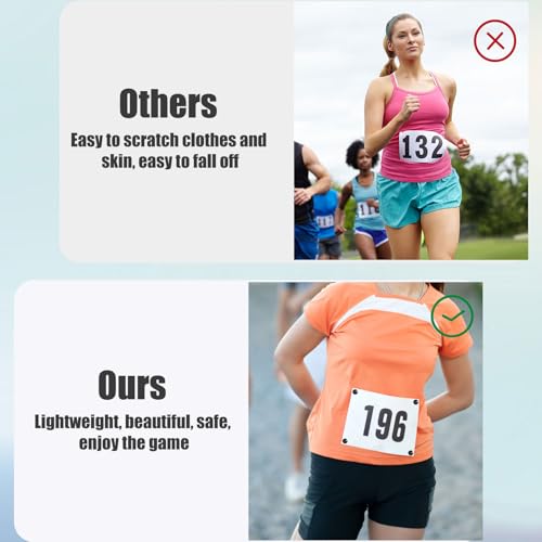 Magnetic Race Bib Clips 10 Pairs Black + White - Sports Running Cycling
