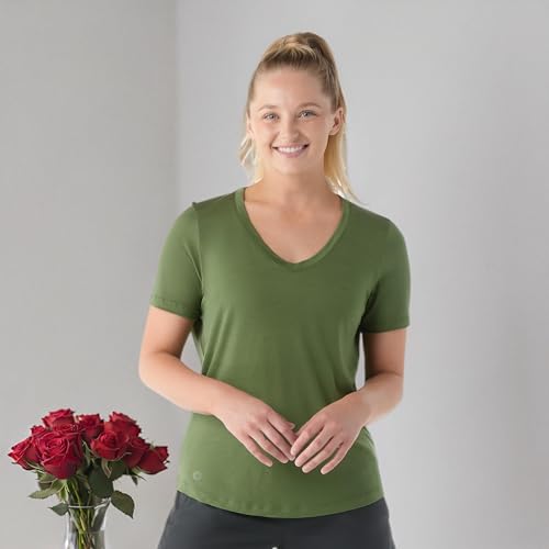 Smartwool Women's Active Ultralite Merino Wool V-Neck Short Sleeve (Regular Fit)