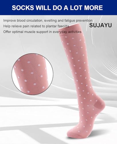 Men Women Knee High Compression Socks 15-20mmHg Support S/M Flowers