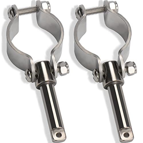 Stainless Steel Oarlock Sockets with Adjustable Horns - Marine Yacht Paddle Holders (Variation 1159)