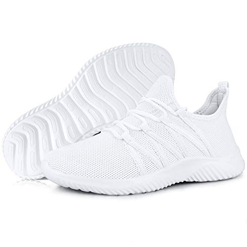 Feethit Womens Slip-On Tennis Shoes - All White 9.5