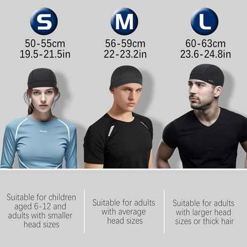 GXCROR Cooling Skull Cap Helmet Liner for Men Women, Moisture Wicking Cycling Cap