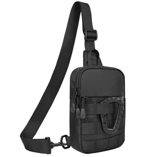 Small Sling Bag for Men, Tactical Inspired Waterproof Utility EDC Mini Crossbody Chest Bag for Travel Work Sport