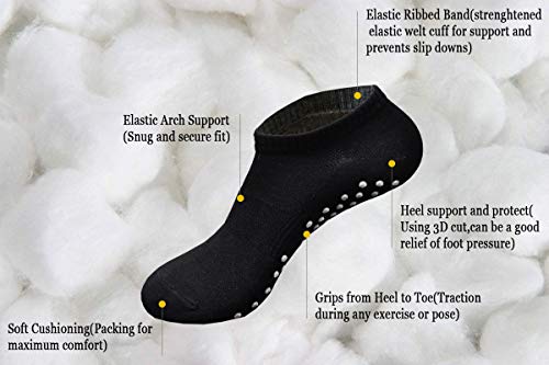 DIBAOLONG Unisex Low Cut Socks 8-10 Pairs with Grips Ankle No Show Athletic Cotton
