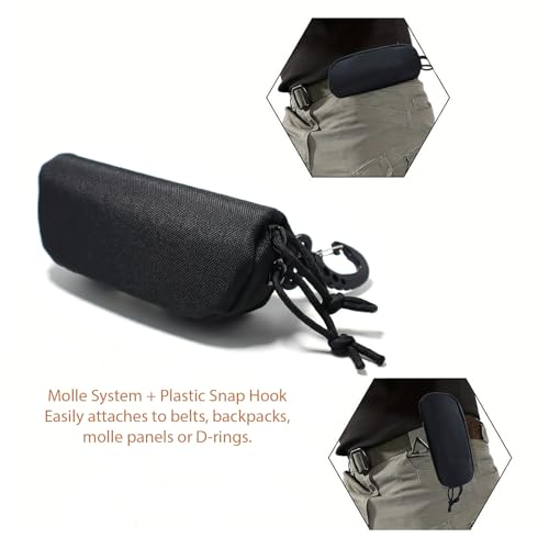 Tactical Molle Glasses Case with Clip - Shockproof Eyewear Protection, Black A