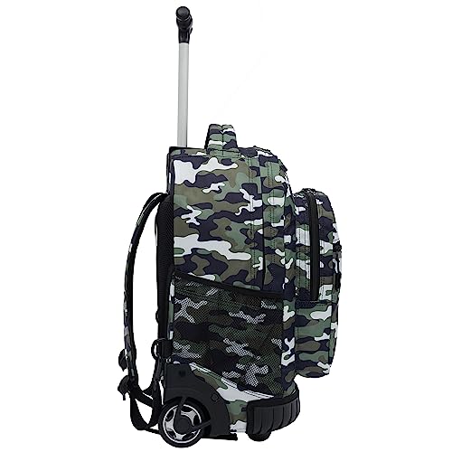 Travelers Club 18-Inch Camo Rolling Backpack with Shoulder Straps