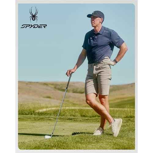 Spyder Mens Golf Shirts - Lightweight Moisture-Wicking Athletic Performance Collared Short Sleeve Polo Shirts for Men